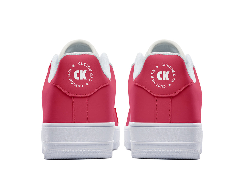 Berry Red Sneakers: Solid Berry Red Court Sneakers