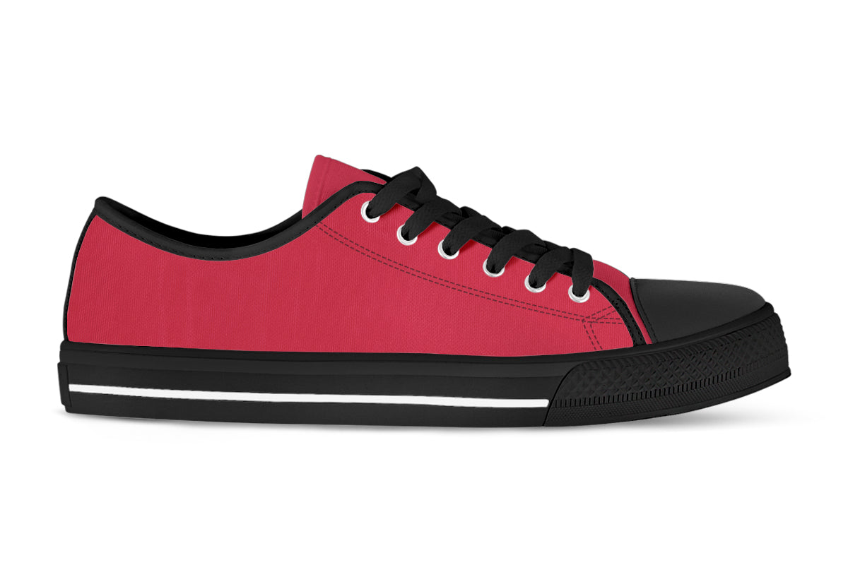 Berry Red Sneakers: Solid Berry Red Low Top Sneakers