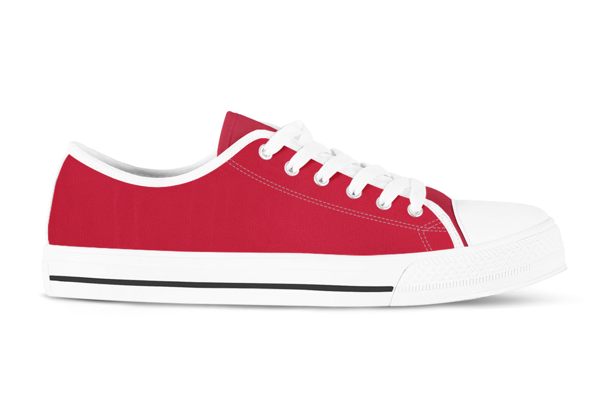 Berry Red Sneakers: Solid Berry Red Low Top Sneakers