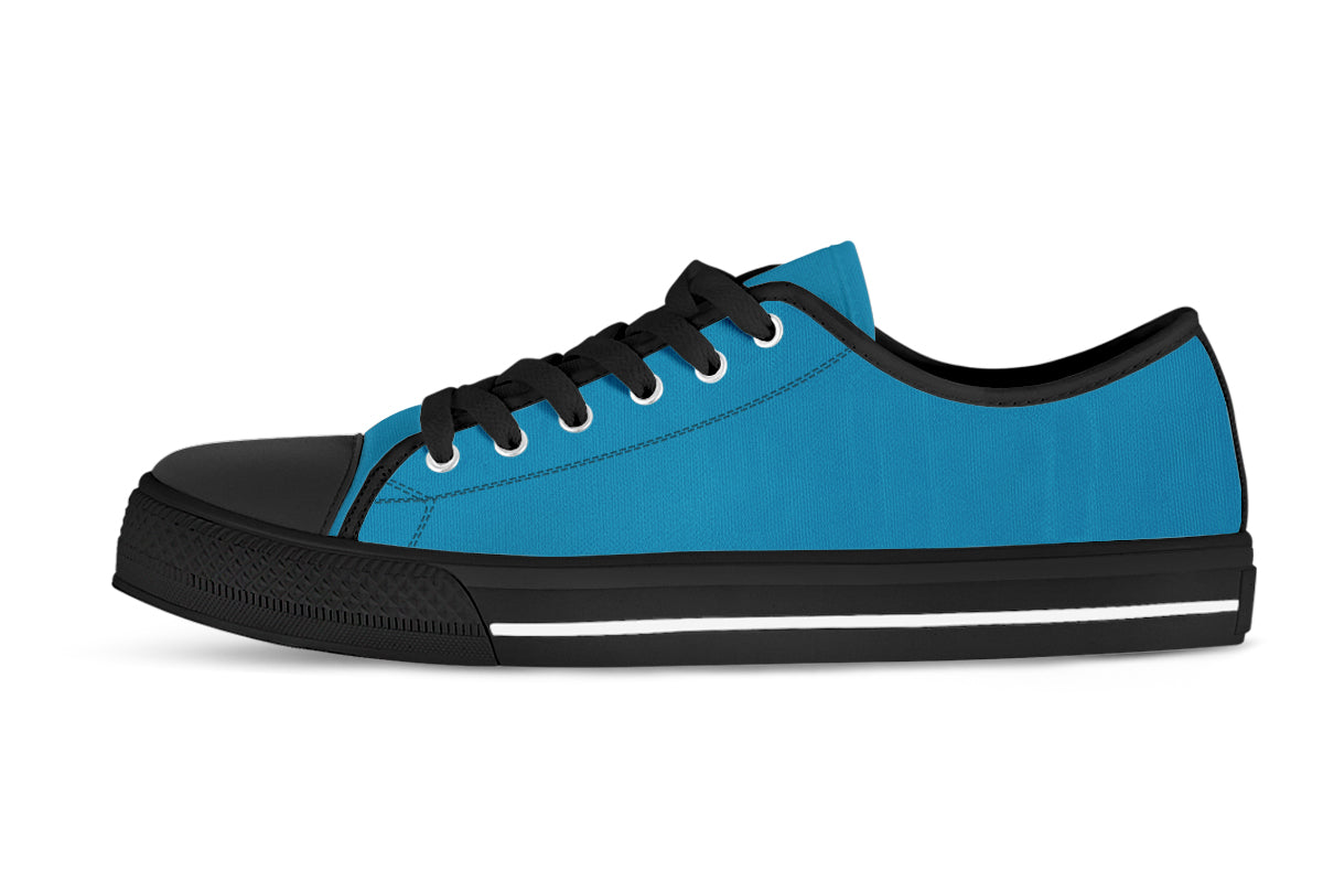 Cerulean Sneakers: Solid Cerulean Low Top Sneakers