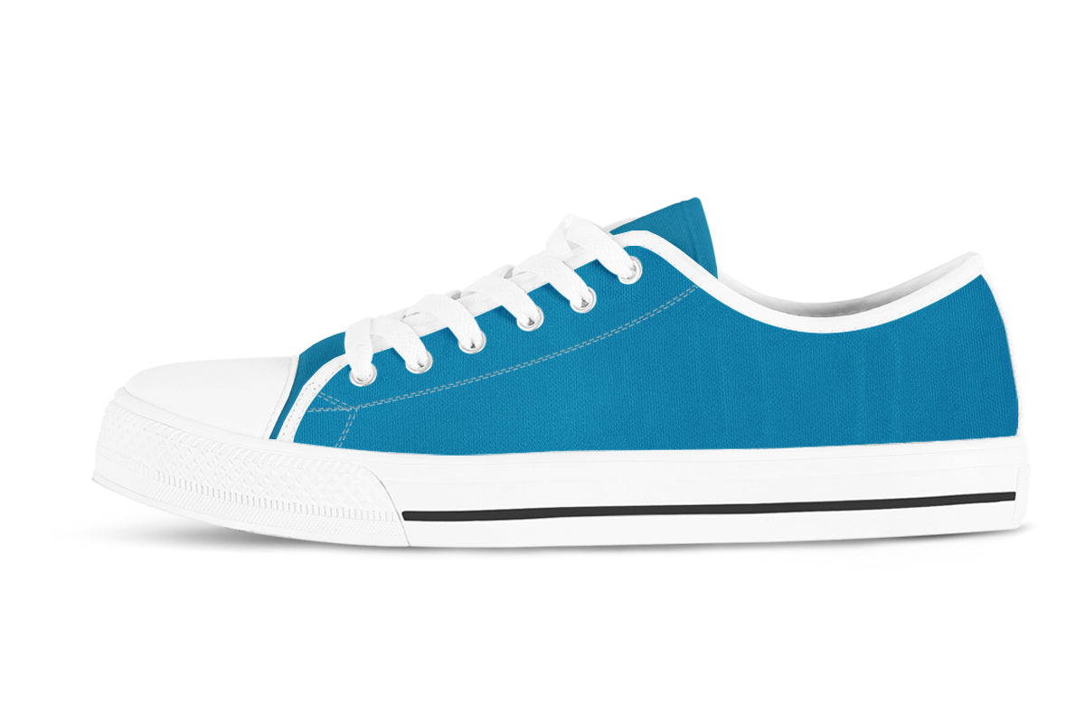 Cerulean Sneakers: Solid Cerulean Low Top Sneakers