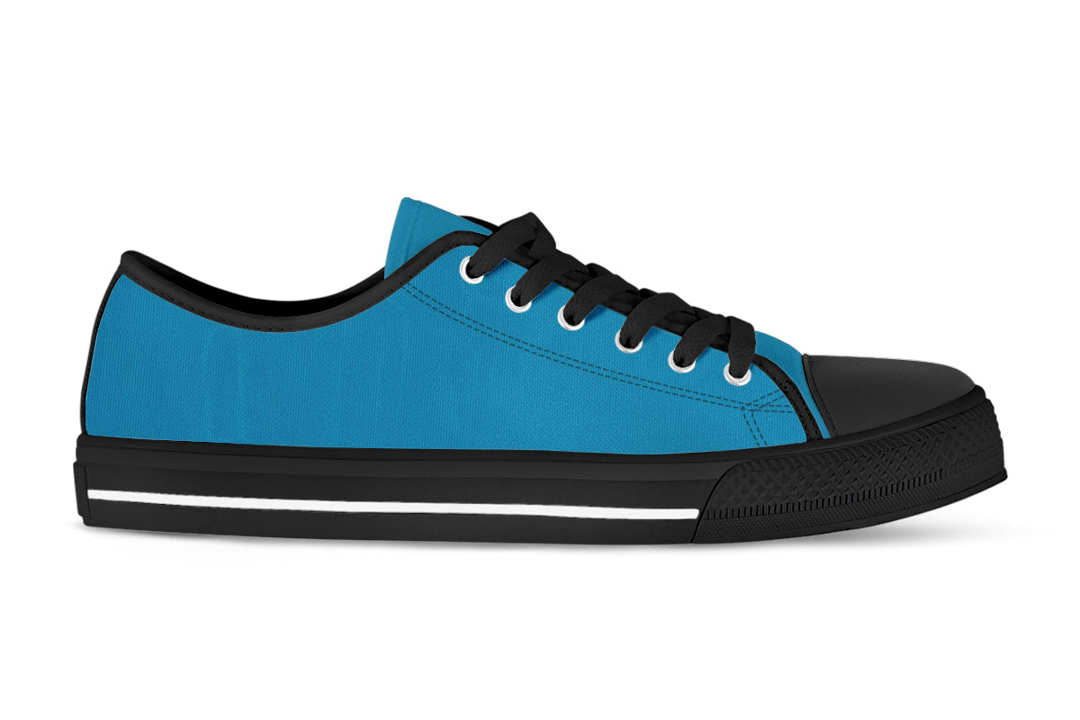 Cerulean Sneakers: Solid Cerulean Low Top Sneakers