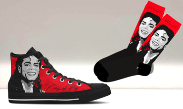 MICHAEL JACKSON HIGH TOPS + MATCHING SOCKS BUNDLE