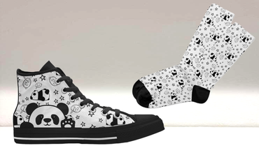 PANDA HIGH TOPS + MATCHING SOCKS BUNDLE