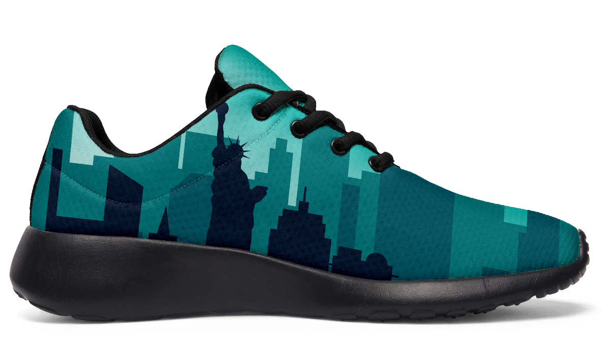 New York Sneakers: New York Skyline Pattern Sport Shoes