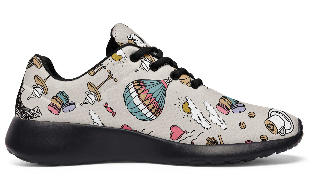 Paris Sneakers: Paris Icons Pattern Sport Shoes