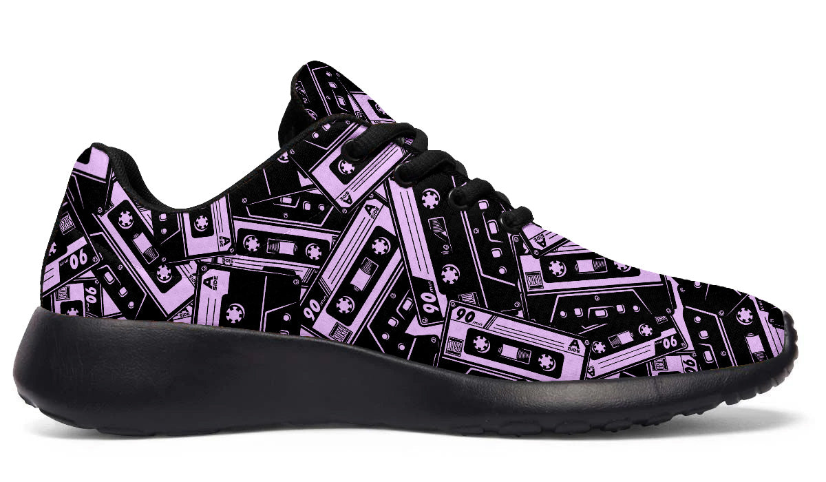 Cassette Sneakers: Cassette Tape Pattern Sport Shoes