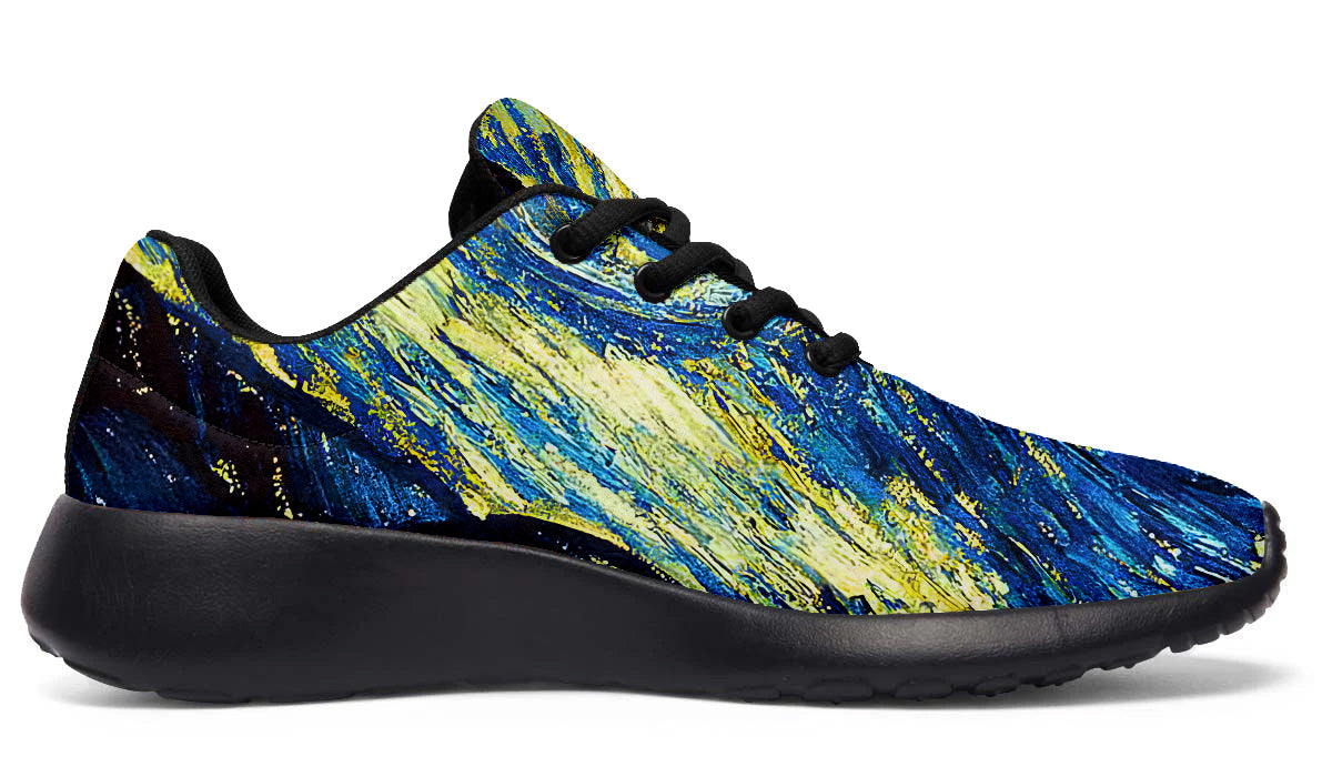 Starry Night Sneakers: Swirl Sky Illustration Sport Shoes