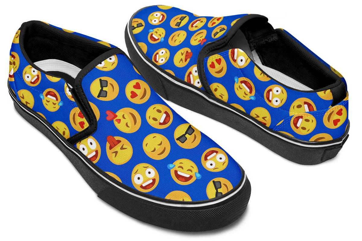 Emoji Sneakers: Emoji Pattern Slip On Sneakers