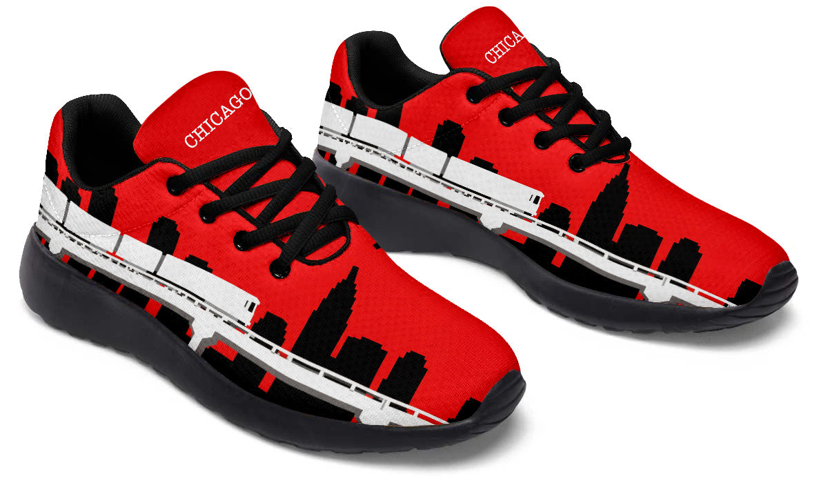 Chicago Sneakers: Chicago Skyline Pattern Sport Shoes
