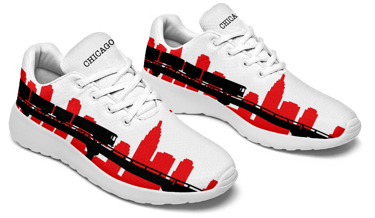 Chicago Sneakers: Chicago Skyline Pattern Sport Shoes