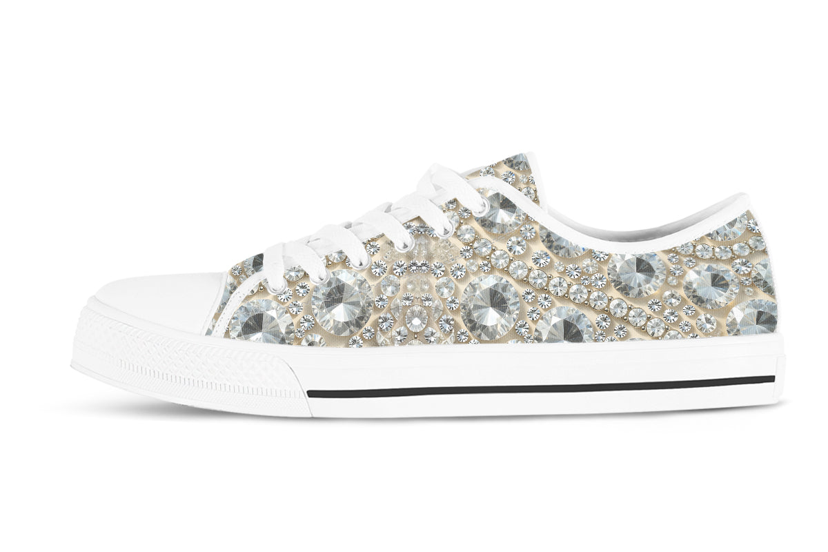 Diamond Sneakers: Diamond Pattern Low Top Sneakers