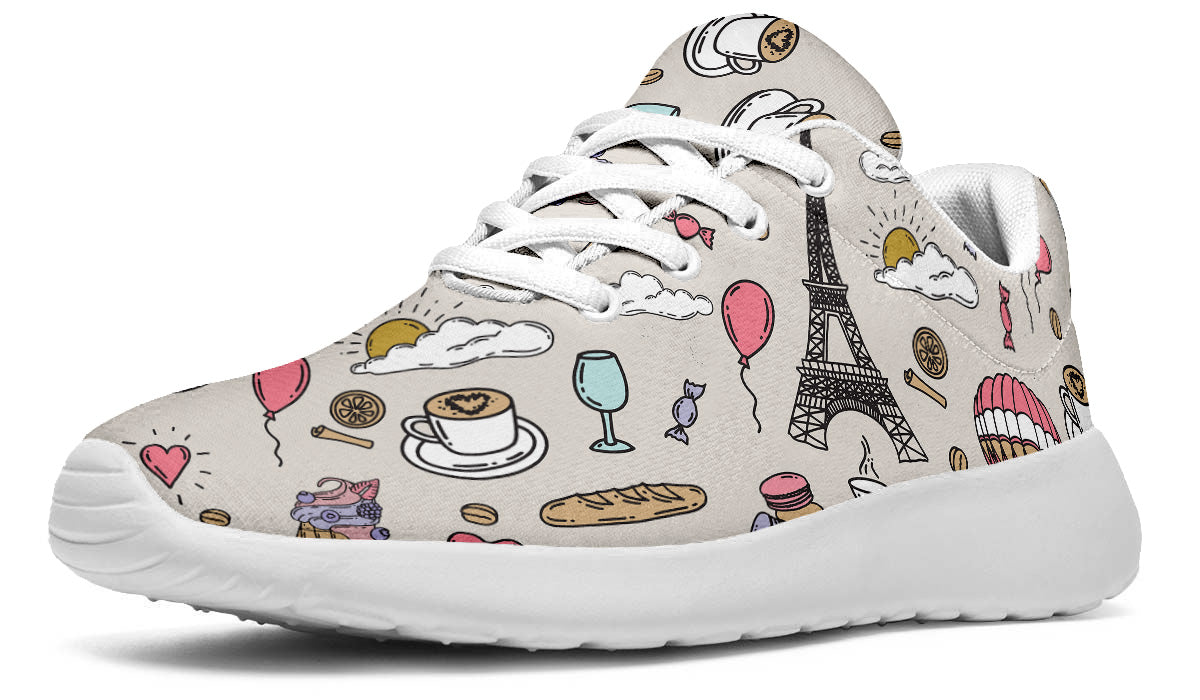 Paris Sneakers: Paris Icons Pattern Sport Shoes