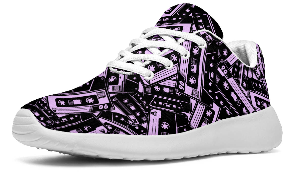 Cassette Sneakers: Cassette Tape Pattern Sport Shoes