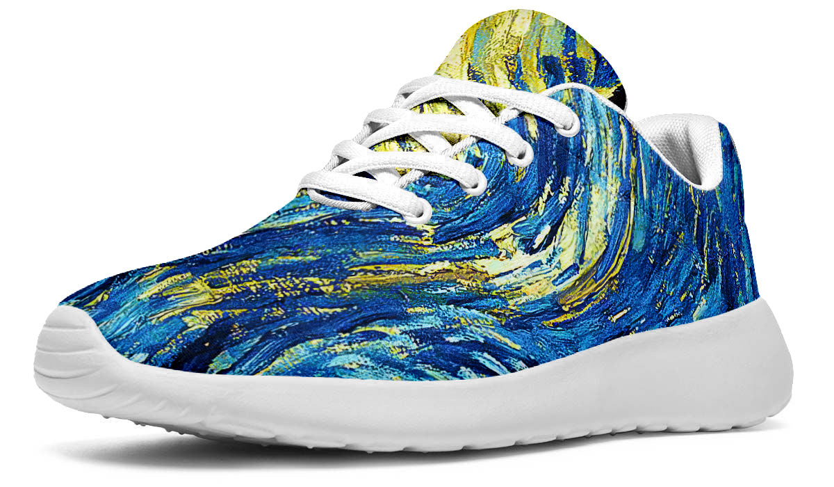 Starry Night Sneakers: Swirl Sky Illustration Sport Shoes