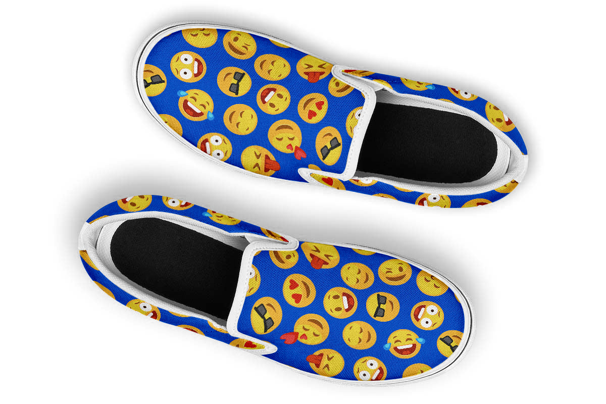 Emoji Sneakers: Emoji Pattern Slip On Sneakers