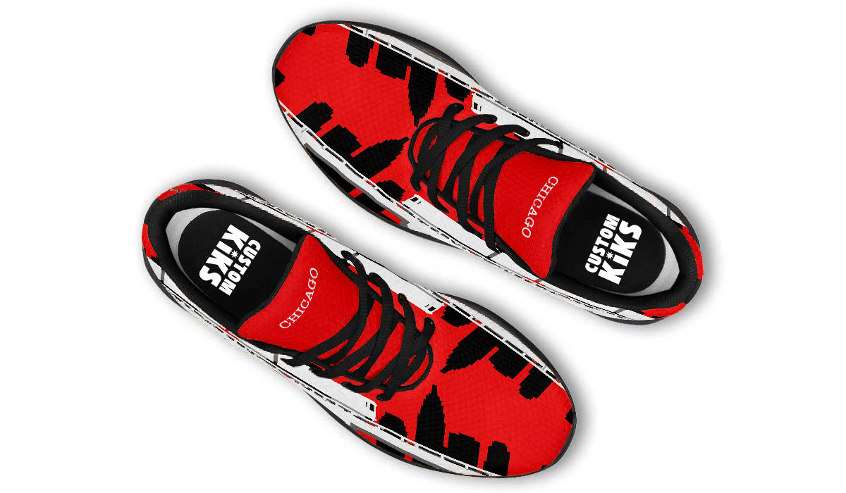 Chicago Sneakers: Chicago Skyline Pattern Sport Shoes