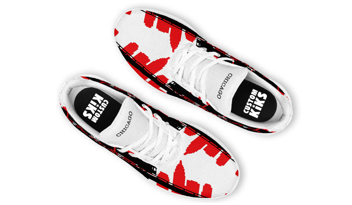 Chicago Sneakers: Chicago Skyline Pattern Sport Shoes