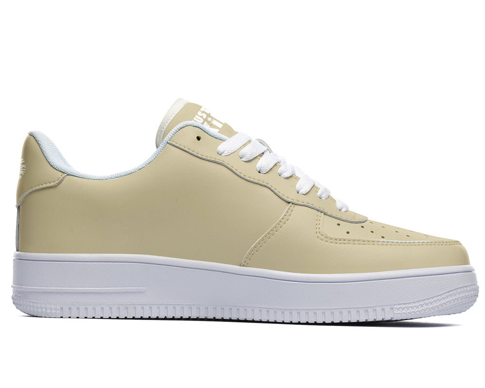 Beige Sneakers: Solid Beige Court Sneakers