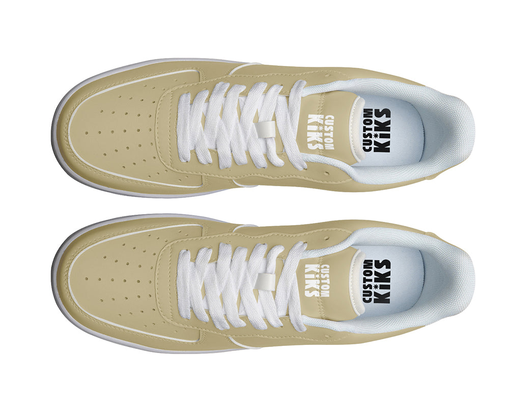 Beige Sneakers: Solid Beige Court Sneakers