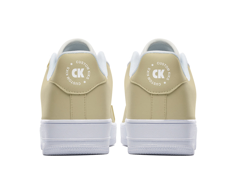 Beige Sneakers: Solid Beige Court Sneakers
