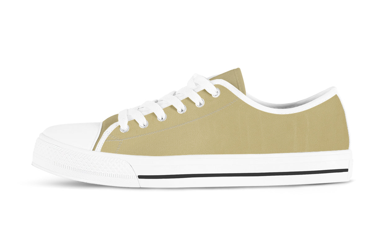 Beige Sneakers: Solid Beige Low Top Sneakers