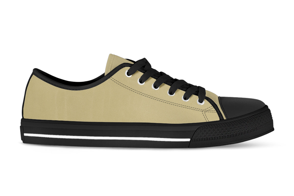 Beige Sneakers: Solid Beige Low Top Sneakers