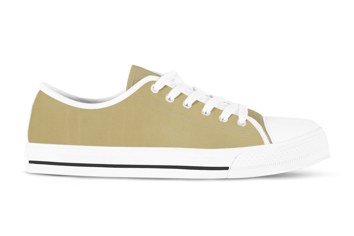Beige Sneakers: Solid Beige Low Top Sneakers