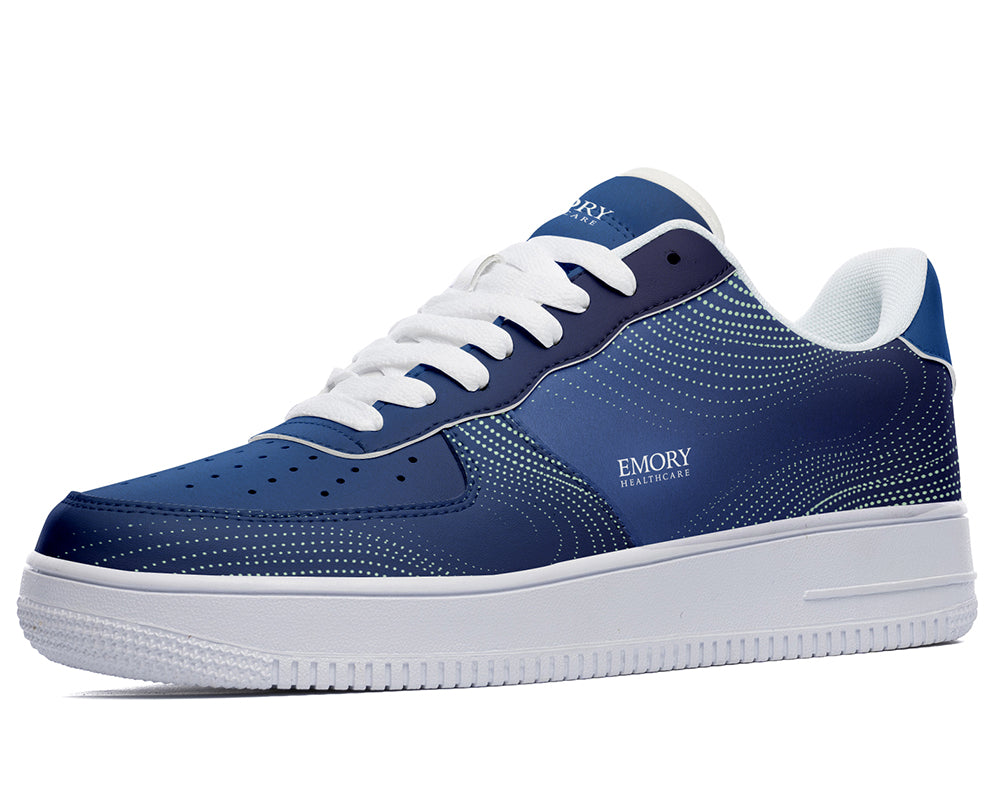 Emory Healthcare all-navy custom court sneakers 