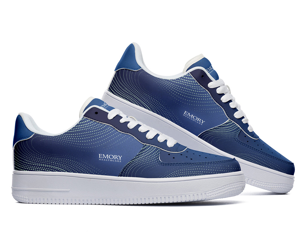 Emory Healthcare all-navy custom court sneakers 