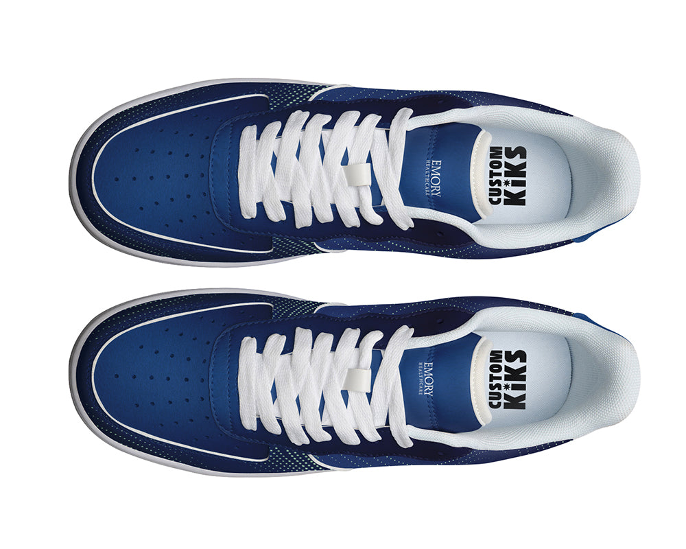 Emory Healthcare all-navy custom court sneakers 