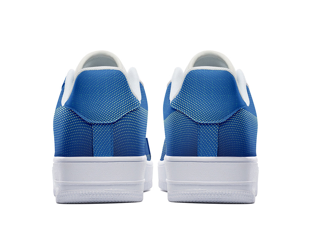 Emory Healthcare blue and white custom court sneakers 