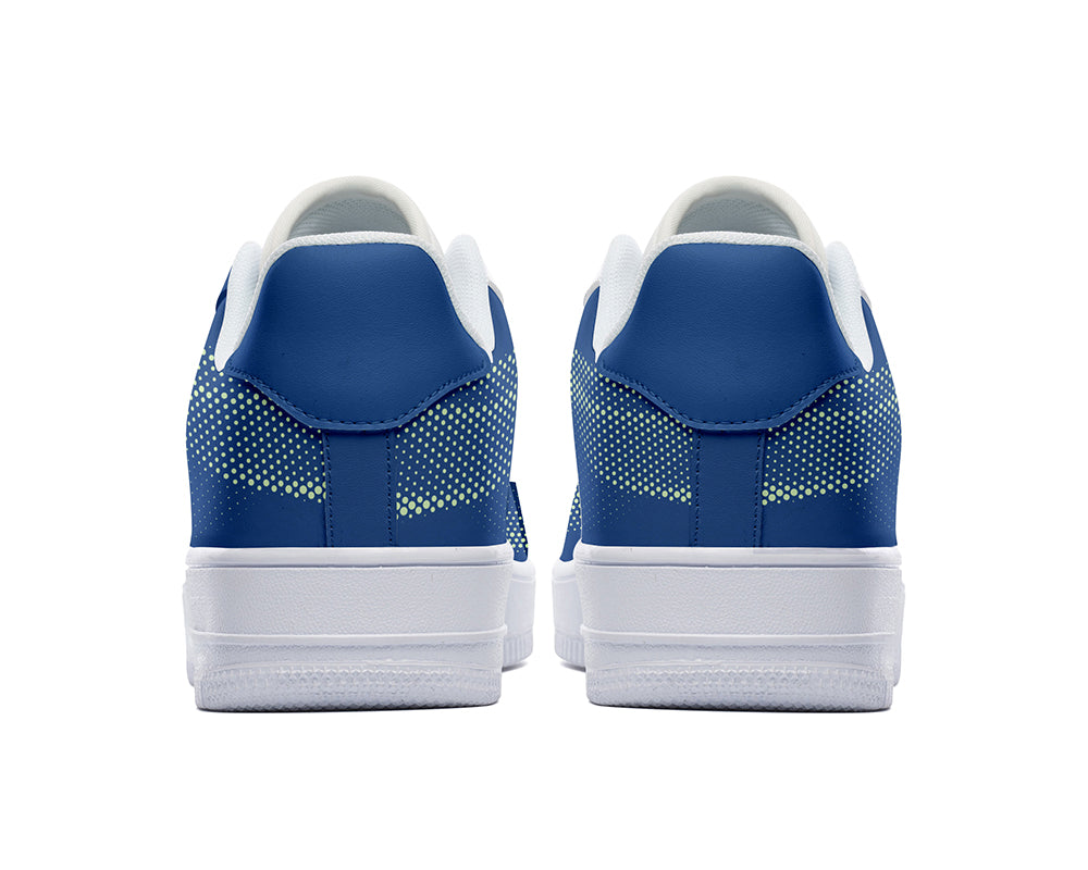 Emory Healthcare navy and white custom court sneakers 