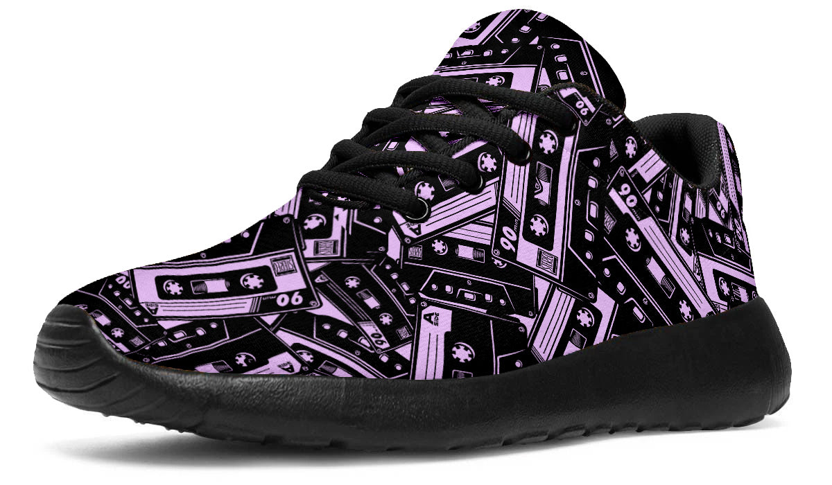 Cassette Sneakers: Cassette Tape Pattern Sport Shoes