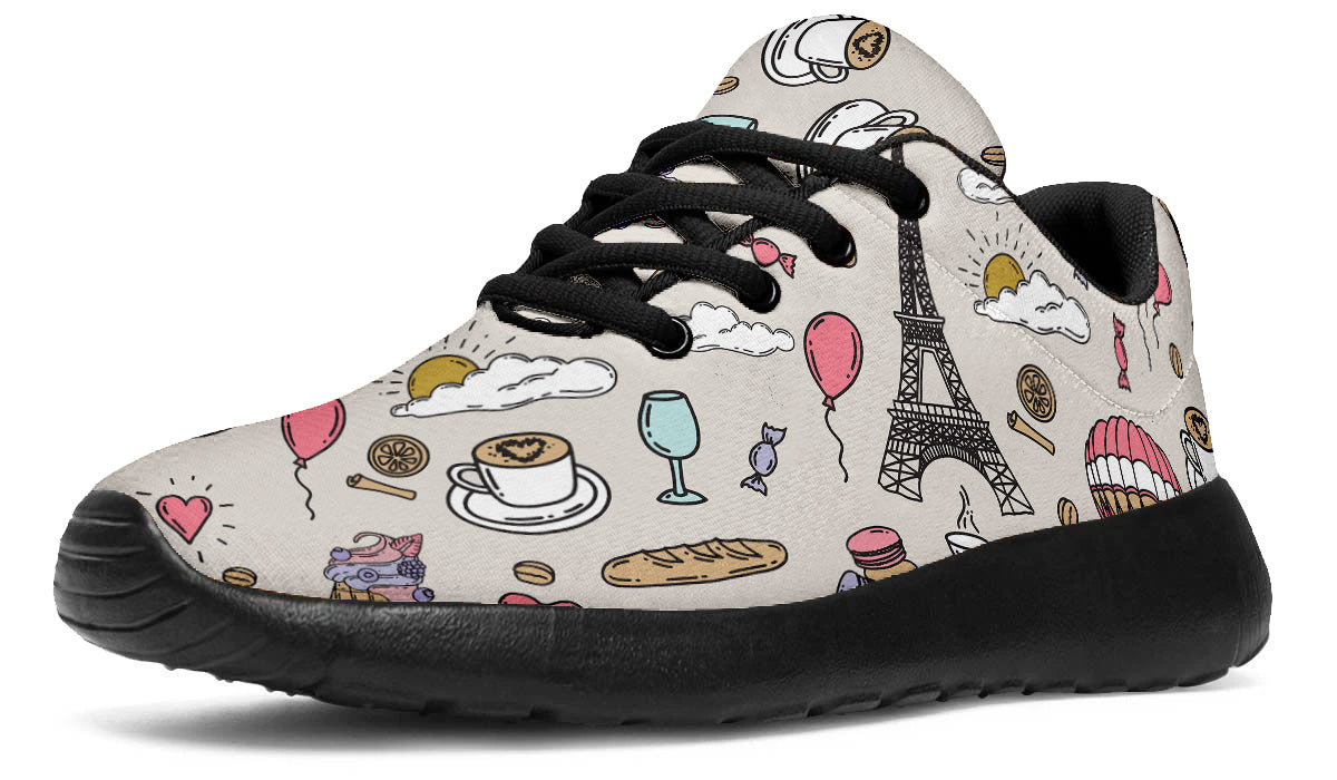 Paris Sneakers: Paris Icons Pattern Sport Shoes
