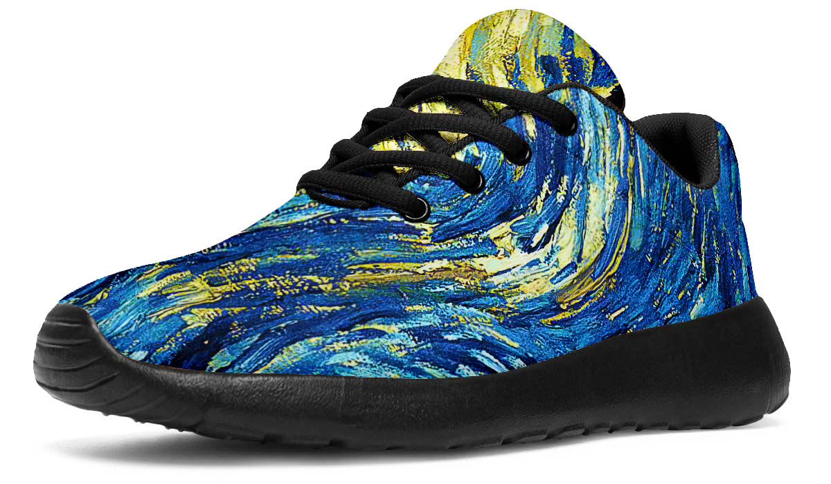 Starry Night Sneakers: Swirl Sky Illustration Sport Shoes