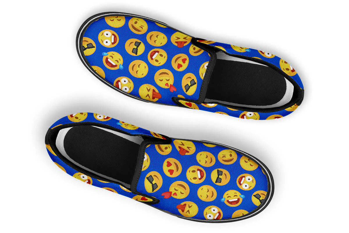 Emoji Sneakers: Emoji Pattern Slip On Sneakers