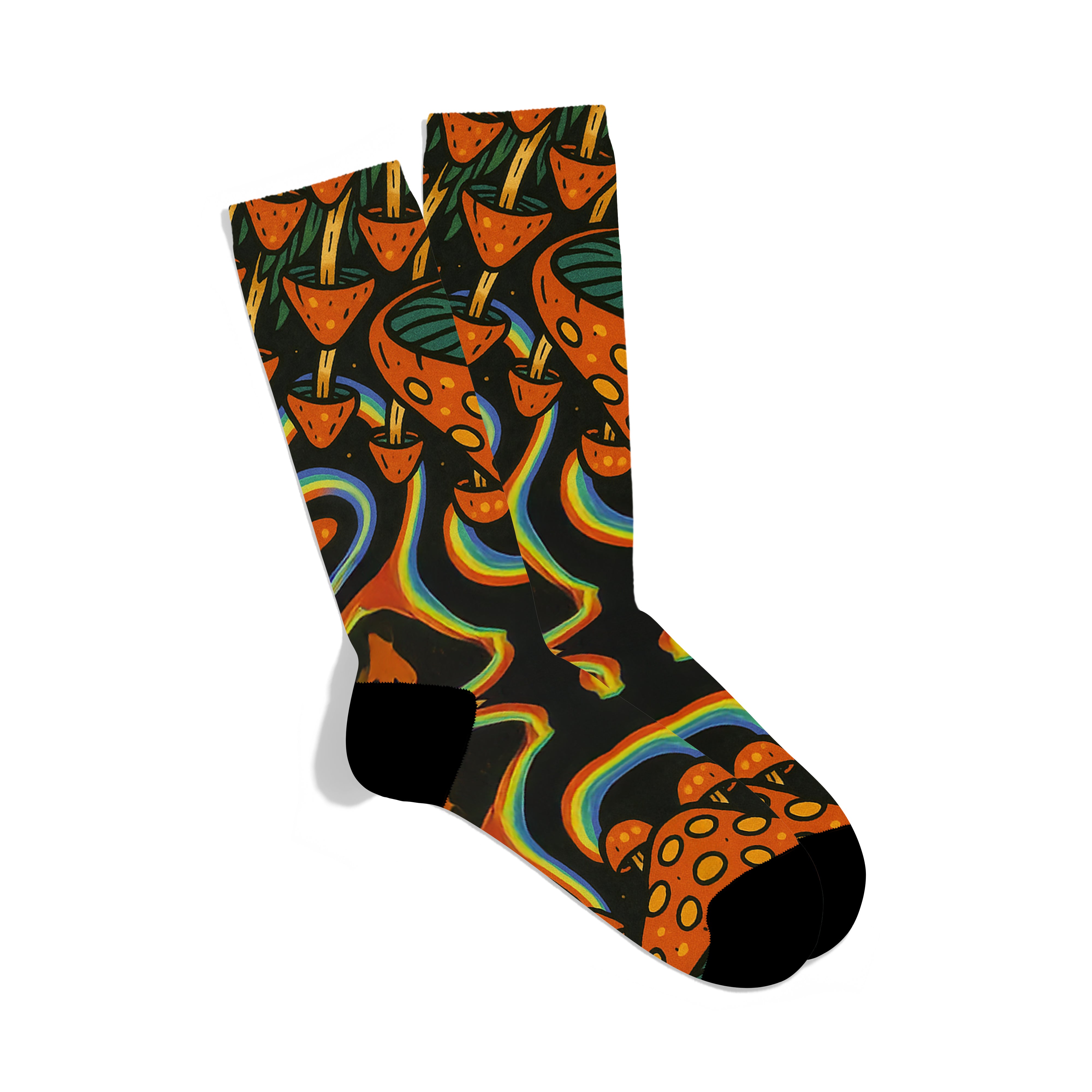 Retro Wave Mushroom  Socks