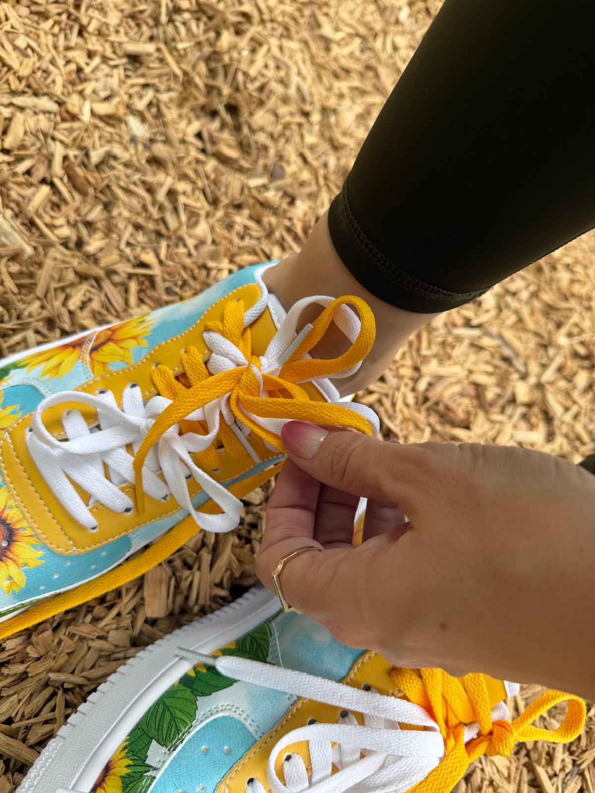 Floral Pattern Sneakers: Sunflower Court Sneakers