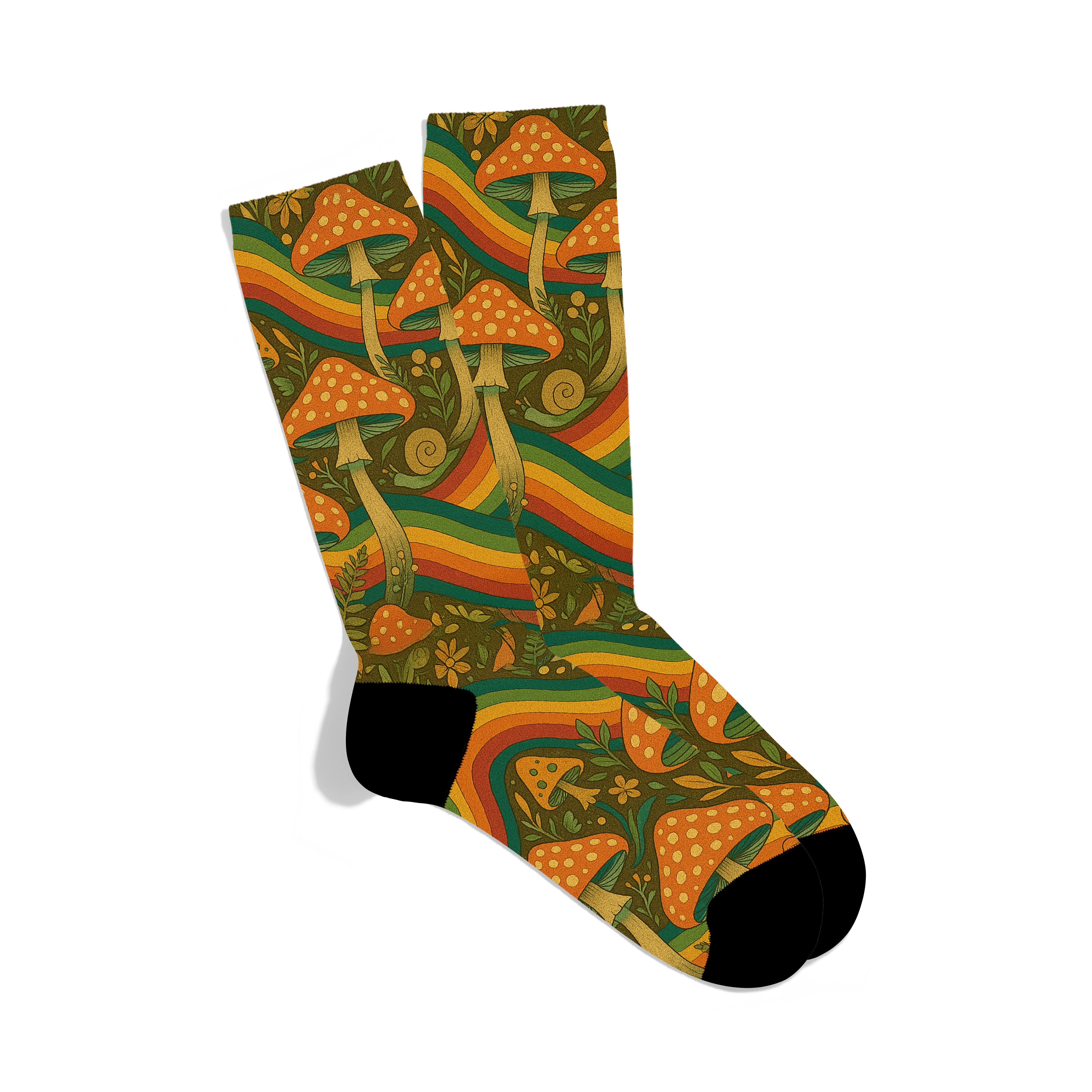 Woodland Retro Mushroom Socks