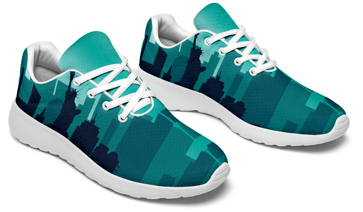 New York Sneakers: New York Skyline Pattern Sport Shoes