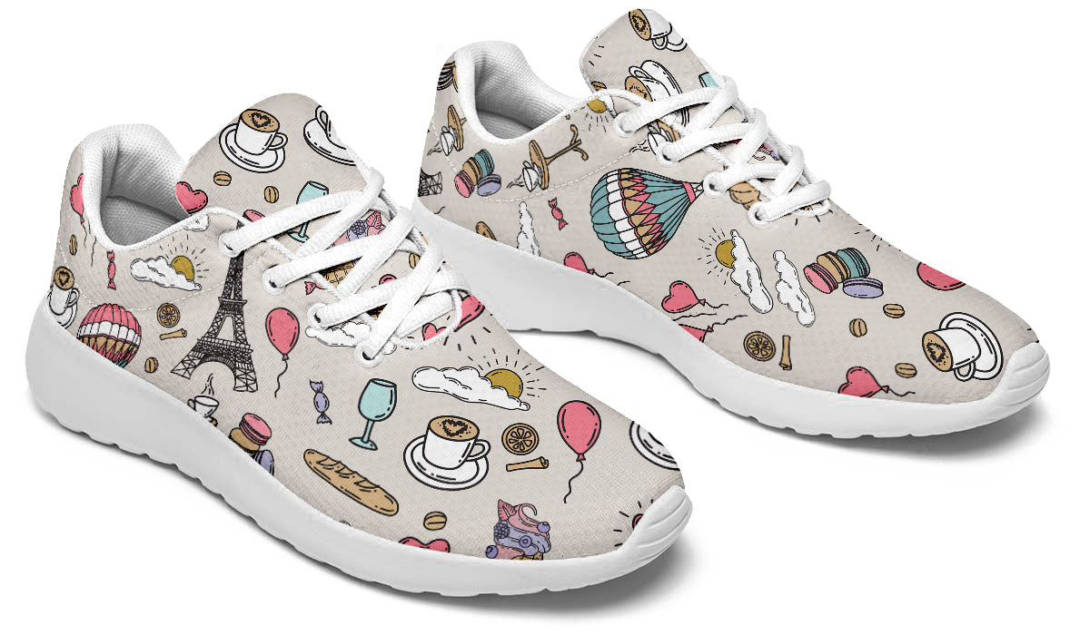 Paris Sneakers: Paris Icons Pattern Sport Shoes