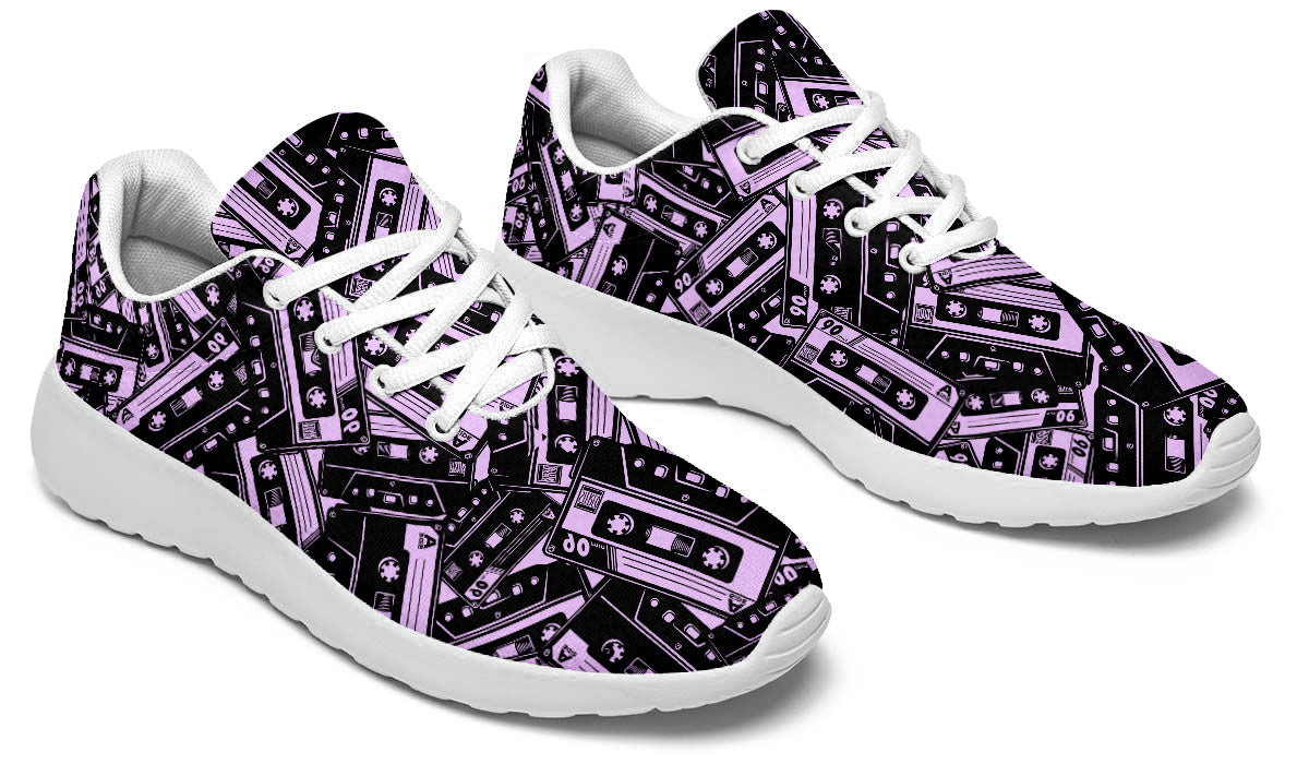 Cassette Sneakers: Cassette Tape Pattern Sport Shoes