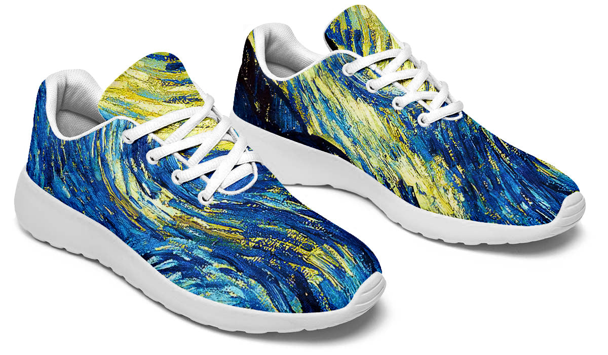 Starry Night Sneakers: Swirl Sky Illustration Sport Shoes