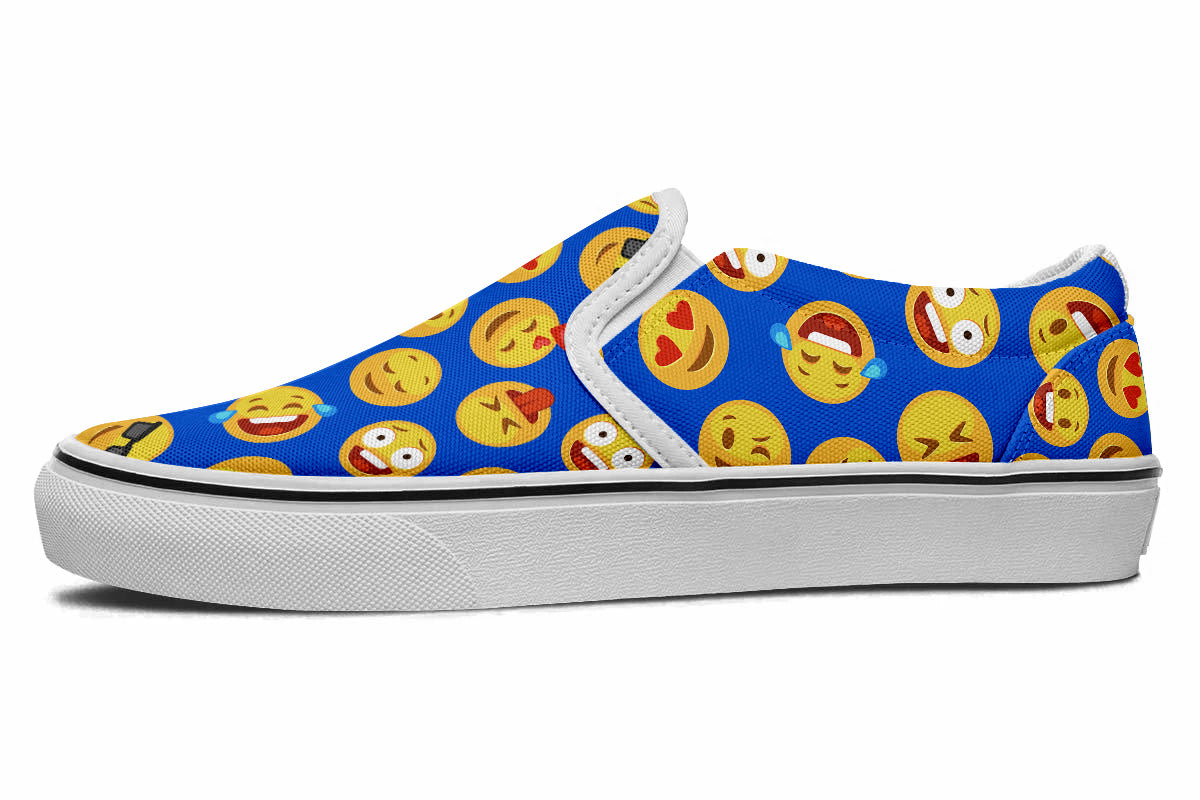 Emoji Sneakers: Emoji Pattern Slip On Sneakers