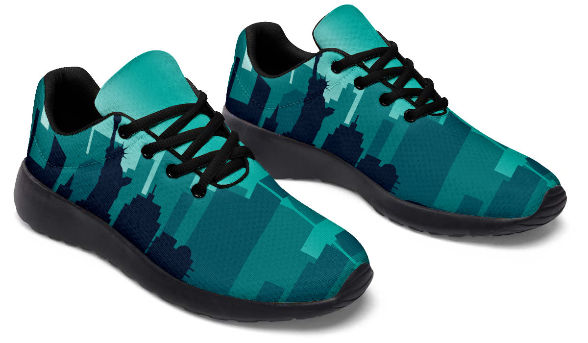 New York Sneakers: New York Skyline Pattern Sport Shoes