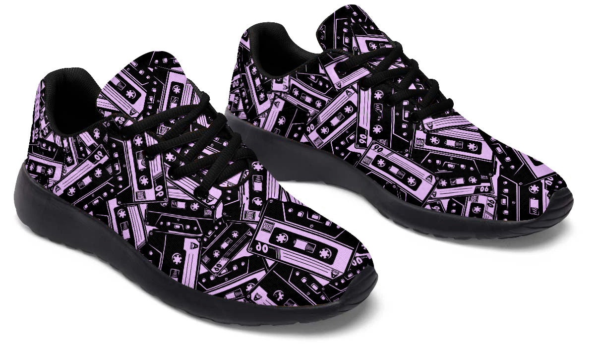 Cassette Sneakers: Cassette Tape Pattern Sport Shoes