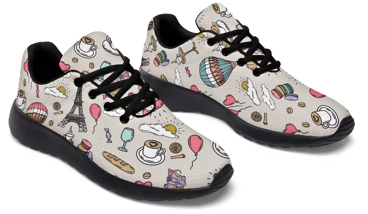 Paris Sneakers: Paris Icons Pattern Sport Shoes