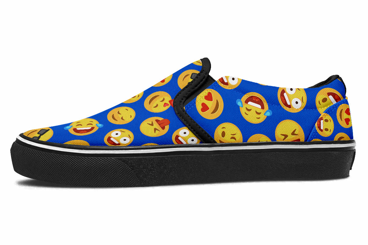 Emoji Sneakers: Emoji Pattern Slip On Sneakers