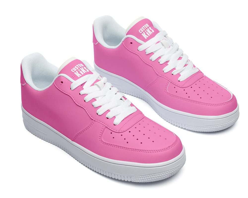 Hot Pink Sneakers: Solid Hot Pink Court Sneakers